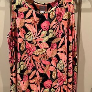 Chico's Bold Leaf Print Sleeveless Top